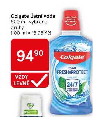 Colgate Ústní voda, 500 ml, vybrané druhy Tesco
