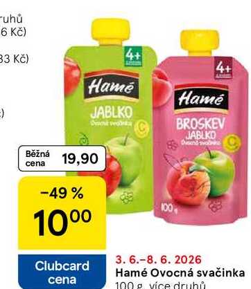 Hamé Ovocná svačinka, 100 g Tesco