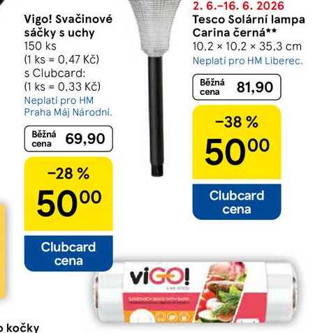 Vigo! Svačinové sáčky s uchy, 150 ks Tesco