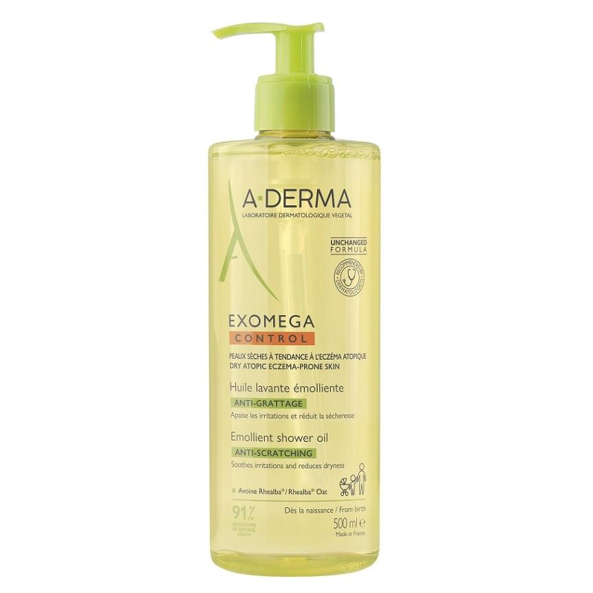 A-derma Exomega control zvláčňující sprchový olej 500 ml Lékárna LEMON
