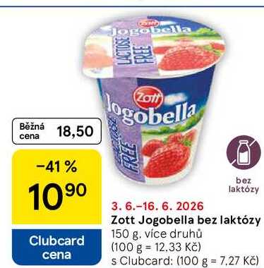 Zott Jogobella bez laktózy, 150 g, více druhů  