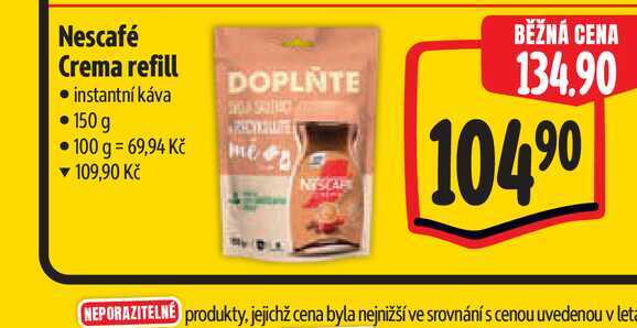 Nescafé Crema refill  instantní káva  150 g