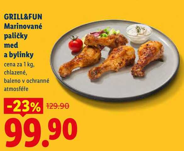 GRILL&FUN Marinované paličky med a bylinky, cena za 1 kg