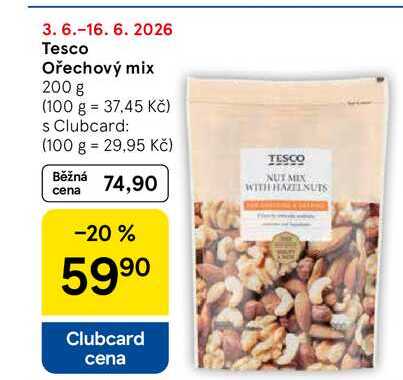 Tesco Ořechový mix, 200 g 