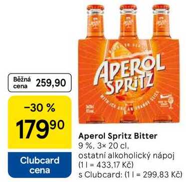 Aperol Spritz Bitter 9%, 3× 20 cl