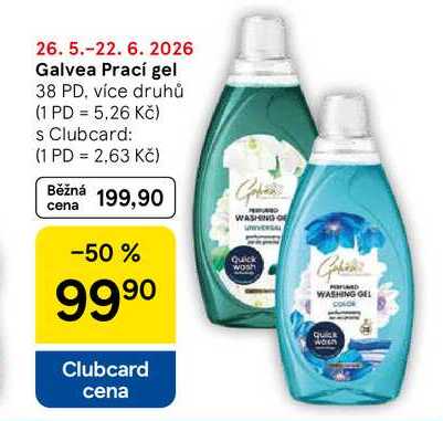 Galvea Prací gel, 38 PD, více druhů Tesco