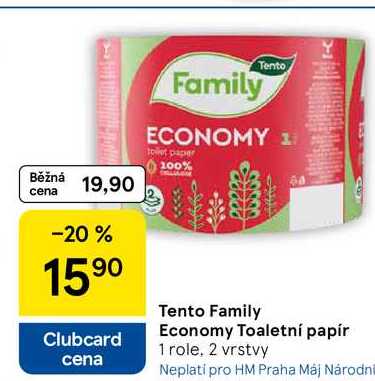 Tento Family Economy Toaletní papír, 1 role, 2 vrstvy