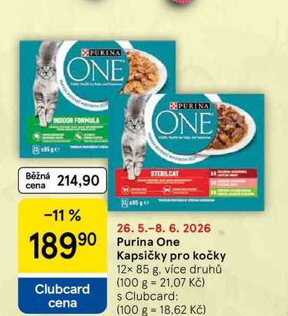 Purina One Kapsičky pro kočky, 12× 85 g, více druhů
