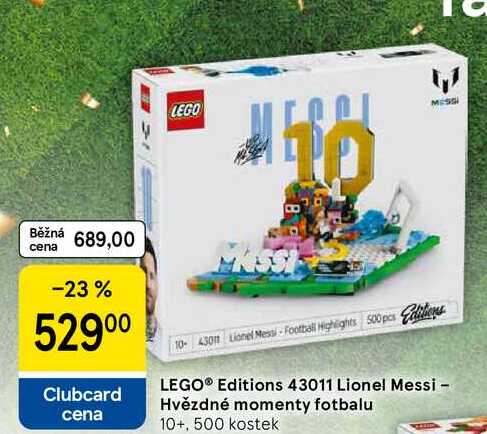 LEGO® Editions 43011 Lionel Messi - Hvězdné momenty fotbalu 10+, 500 kostek 