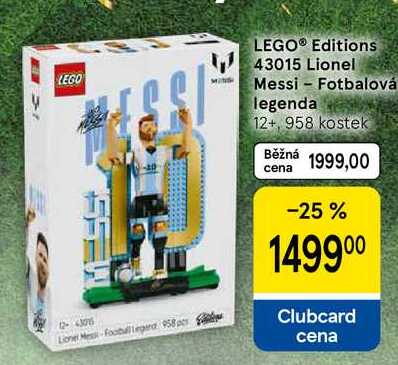 LEGO® Editions 43015 Lionel Messi Fotbalová legenda 12+, 958 kostek Tesco