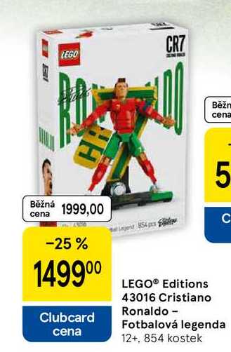 LEGO® Editions 43016 Cristiano Ronaldo - Fotbalová legenda 12+, 854 kostek Tesco