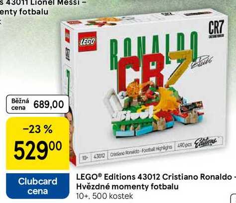 LEGO® Editions 43012 Cristiano Ronaldo Hvězdné momenty fotbalu 10+, 500 kostek 