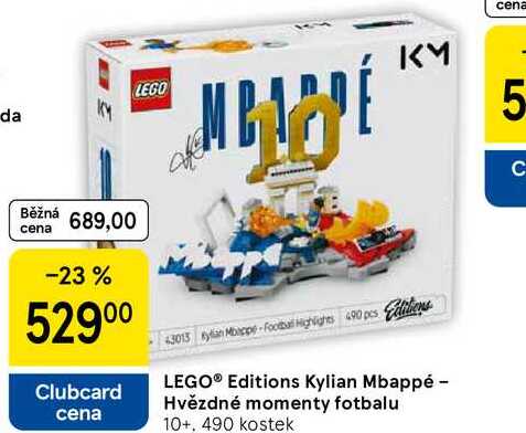 LEGO® Editions Kylian Mbappé - Hvězdné momenty fotbalu 10+, 490 kostek Tesco