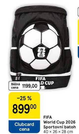 FIFA World Cup 2026 Sportovní batoh, 40 x 26 x 28 cm