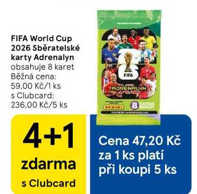 FIFA World Cup 2026 Sběratelské karty Adrenalyn, obsahuje 8 karet 