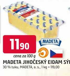 MADETA JIHOČESKÝ EIDAM SÝR 30% tuku
