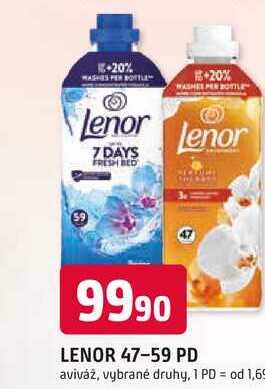 LENOR 47-59 PD aviváž, vybrané druhy