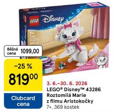 LEGO® Disney™ 43286 Roztomilá Marie z filmu Aristokočky 7+, 369 kostek Tesco