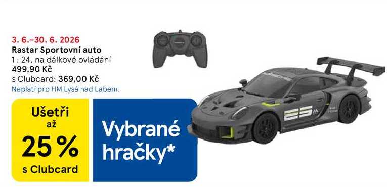 Rastar Sportovní auto 1:24, na dálkové ovládání Tesco