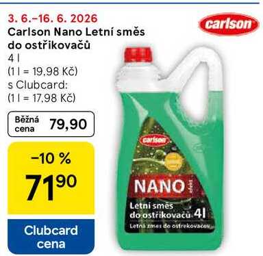 Carlson Nano Letní směs do ostřikovačů, 4 l 