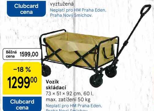 Vozík skládací 73 x 51 x 92 cm, 60 l, max. zatíženi 50 kg