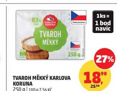 TVAROH MĚKKÝ KARLOVA KORUNA, 250 g 