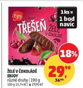 ŽELÉ V ČOKOLÁDĚ ENJOY různé druhy, 190 g