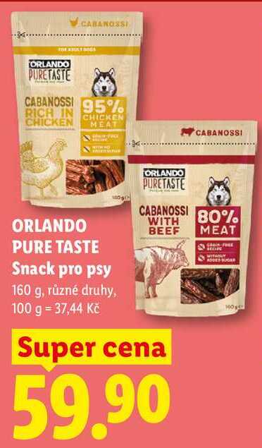 ORLANDO PURE TASTE Snack pro psy, 160 g 
