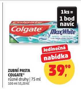 ZUBNÍ PASTA COLGATE různé druhy, 75 ml Penny Market