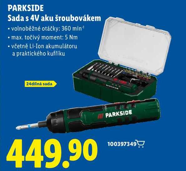 PARKSIDE Sada s 4V aku šroubovákem