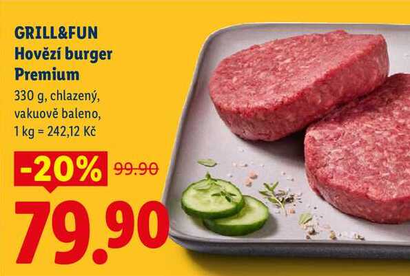 GRILL&FUN Hovězí burger Premium, 330 g 