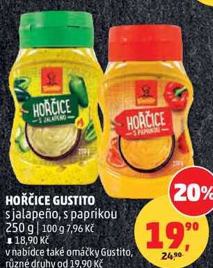 HOŘČICE GUSTITO sjalapeño, s paprikou, 250 g 
