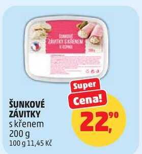 ŠUNKOVÉ ZÁVITKY s křenem, 200 g