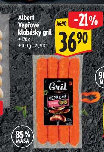 Albert Vepřové klobásky gril 170 g
