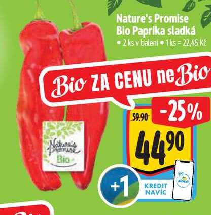 Nature's Promise Bio Paprika sladká  2 ks  