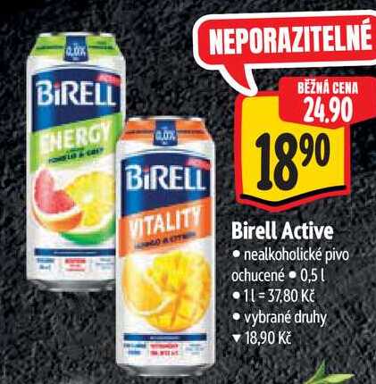 Birell Active, nealkoholické pivo ochucené 0,5 l