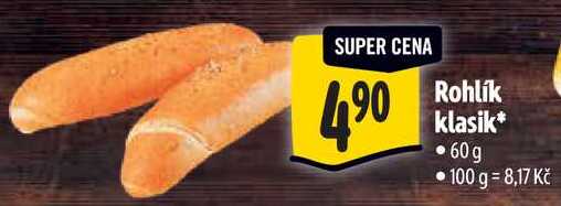 Rohlík klasik, 60 g  