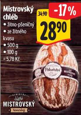 Mistrovský chléb, 500 g  