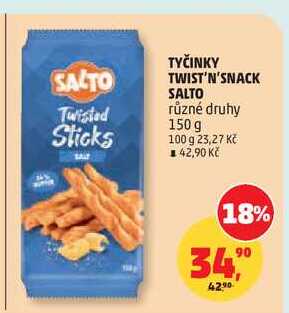TYČINKY TWIST'N'SNACK SALTO různé druhy, 150 g  