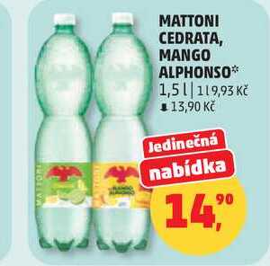 MATTONI CEDRATA, MANGO ALPHONSO, 1,5 l