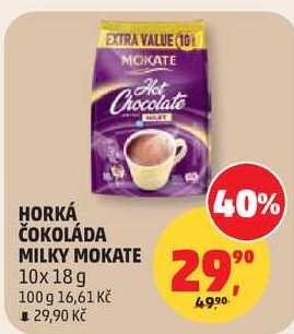 HORKÁ ČOKOLÁDA MILKY MOKATE, 10x 18 g 