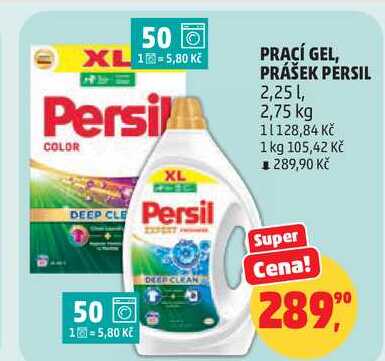 PRACÍ GEL, PRÁŠEK PERSIL, 2,25 l, 2,75 kg Penny Market