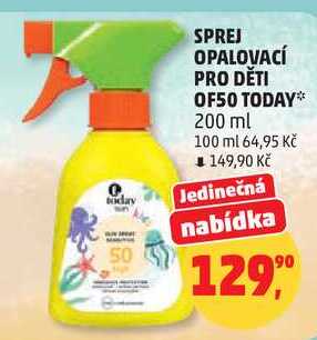 SPREJ OPALOVACÍ PRO DĚTI OF50 TODAY, 200 ml Penny Market