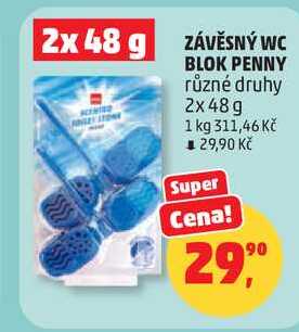 ZÁVĚSNÝ WC BLOK PENNY různé druhy, 2x 48g 