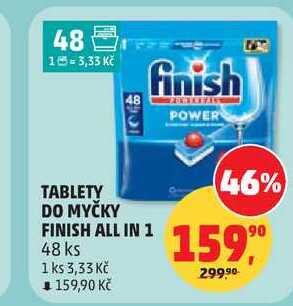 TABLETY DO MYČKY FINISH ALL IN 1, 48 ks