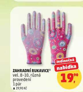 ZAHRADNÍ RUKAVICE nabídka vel. 8-10, různá provedení, 1 pár 