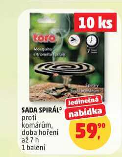 SADA SPIRÁL proti nabídka komárům, až 7 h, 1 balení Penny Market