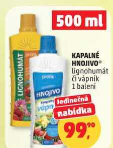 KAPALNÉ HNOJIVO lignohumát či vápník, 1 balení Penny Market