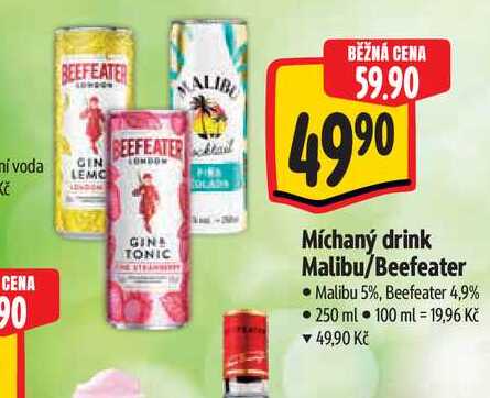  Míchaný drink Malibu/Beefeater  250 ml