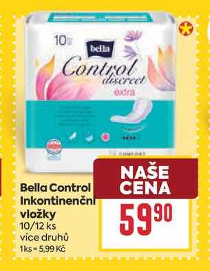 Bella Control Inkontinenčni vložky 10/12 ks